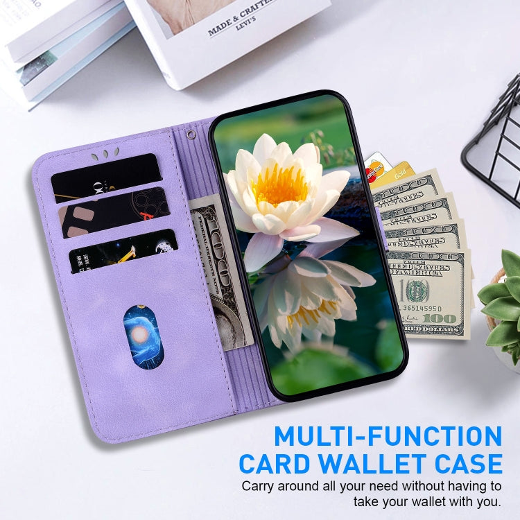 For Tecno Spark G0 2024 / Spark 20 Lotus Embossed Leather Phone Case(Purple) - Tecno Cases by PMC Jewellery | Online Shopping South Africa | PMC Jewellery | Buy Now Pay Later Mobicred
