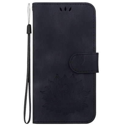 For Tecno Spark G0 2024 / Spark 20 Lotus Embossed Leather Phone Case(Black) - Tecno Cases by PMC Jewellery | Online Shopping South Africa | PMC Jewellery | Buy Now Pay Later Mobicred