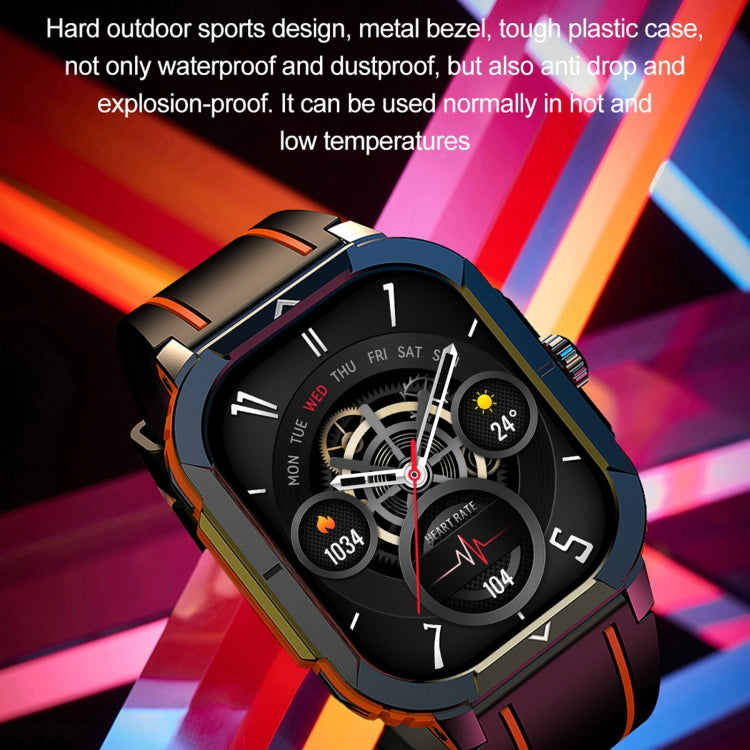 LEMFO HK56 2.06 inch BT5.3 IP68 Sport Smart Watch, Support Bluetooth Call / Message Notification / Heart Rate / Blood Pressure Health Monitor(Orange) - Smart Watches by LEMFO | Online Shopping South Africa | PMC Jewellery | Buy Now Pay Later Mobicred