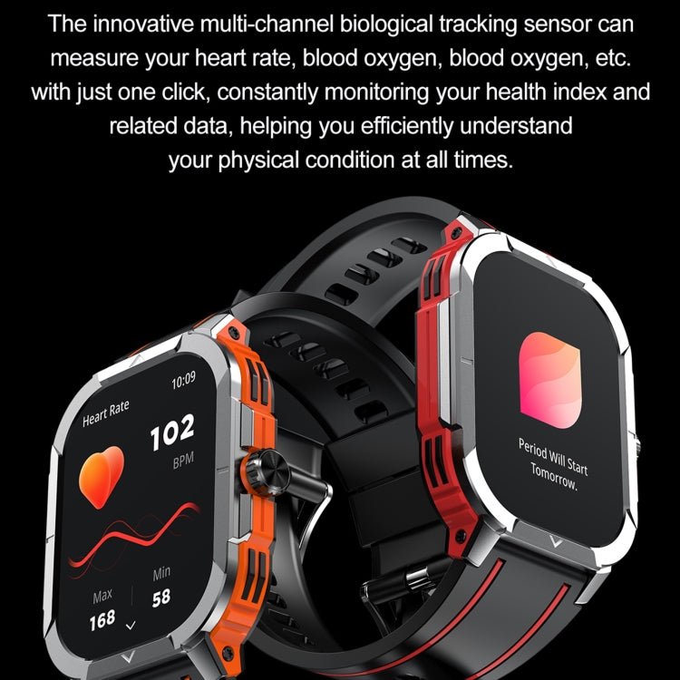 LEMFO HK56 2.06 inch BT5.3 IP68 Sport Smart Watch, Support Bluetooth Call / Message Notification / Heart Rate / Blood Pressure Health Monitor(Red) - Smart Watches by LEMFO | Online Shopping South Africa | PMC Jewellery | Buy Now Pay Later Mobicred