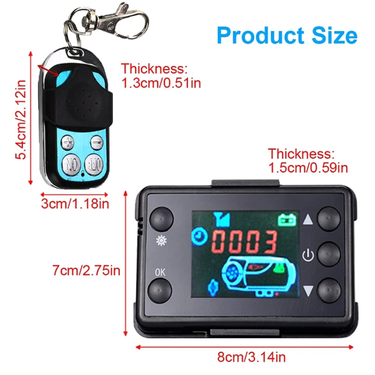 Car 12V / 24V Parking Heater LCD Monitor Switch with Remote Controller(Black) - Engine Fittings by PMC TechLife | Online Shopping South Africa | PMC TechLife | Buy Now Pay Later Mobicred