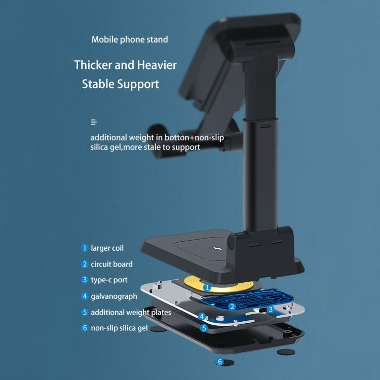 T6 2 in 1 Portable Folding Stand Wireless Charging, Style:Single Charge(Black) - Wireless Charger by PMC Jewellery | Online Shopping South Africa | PMC Jewellery | Buy Now Pay Later Mobicred