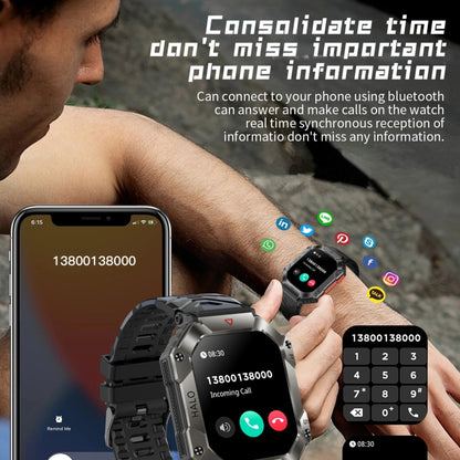 KR80 2.0 inch BT5.1 IP67 Sport Smart Watch, Support Bluetooth Call / Sleep / Blood Oxygen / Heart Rate / Blood Pressure Health Monitor(Black) - Smart Watches by PMC Jewellery | Online Shopping South Africa | PMC Jewellery | Buy Now Pay Later Mobicred