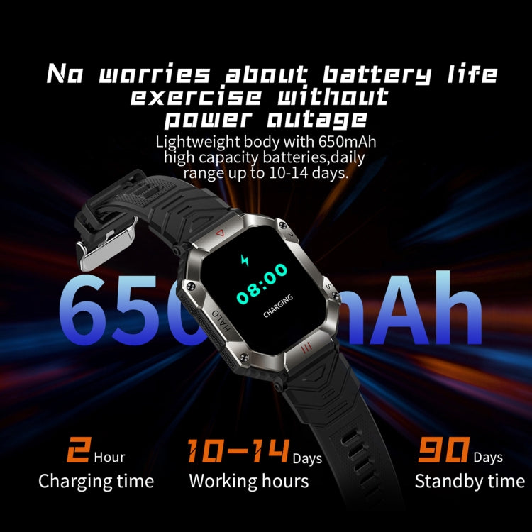 KR80 2.0 inch BT5.1 IP67 Sport Smart Watch, Support Bluetooth Call / Sleep / Blood Oxygen / Heart Rate / Blood Pressure Health Monitor(White+Orange) - Smart Watches by PMC Jewellery | Online Shopping South Africa | PMC Jewellery | Buy Now Pay Later Mobicred