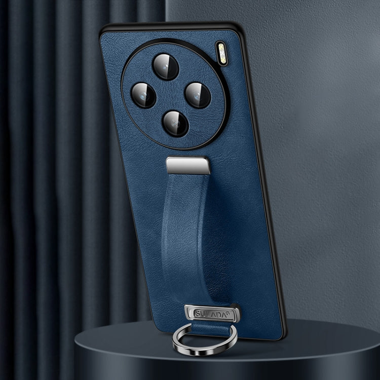 For vivo X100 SULADA PC + Leather Texture Skin Feel Shockproof Phone Case(Blue) - free shipping - PMC Jewellery - Order now!