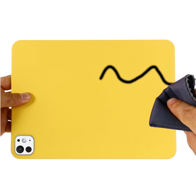 For iPad Pro 11 2024 Pure Color Liquid Silicone Shockproof Tablet Case(Yellow) - iPad Pro 11 2024 Cases by PMC Jewellery | Online Shopping South Africa | PMC Jewellery | Buy Now Pay Later Mobicred