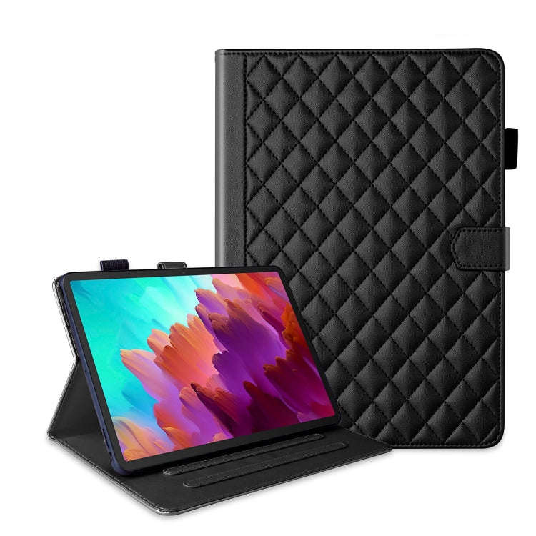 For Lenovo Xiaoxin Pad Pro 11.5 2023 Rhombus Lattice Leather Tablet Case(Black) - Lenovo by PMC TechLife | Online Shopping South Africa | PMC TechLife | Buy Now Pay Later Mobicred