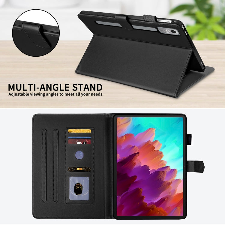 For Lenovo Xiaoxin Pad Pro 11.5 2023 Rhombus Lattice Leather Tablet Case(Black) - Lenovo by PMC TechLife | Online Shopping South Africa | PMC TechLife | Buy Now Pay Later Mobicred