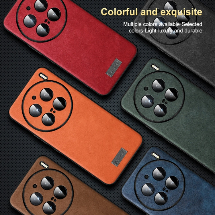 For vivo X100s Pro / X100 Pro SULADA Shockproof TPU + Handmade Leather Phone Case(Green) - vivo Cases by SULADA | Online Shopping South Africa | PMC Jewellery | Buy Now Pay Later Mobicred