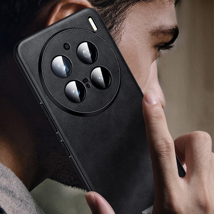 For vivo X100s Pro / X100 Pro SULADA Shockproof TPU + Handmade Leather Phone Case(Green) - vivo Cases by SULADA | Online Shopping South Africa | PMC Jewellery | Buy Now Pay Later Mobicred