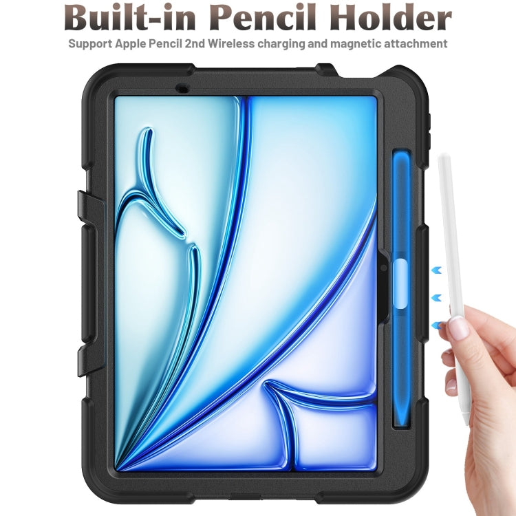 For iPad Air 11 2025 / 2024 Colorful Silicone Heavy Duty Hybrid PC Tablet Case(Black) - iPad Air 11 2025 / 2024 Cases by PMC TechLife | Online Shopping South Africa | PMC TechLife | Buy Now Pay Later Mobicred