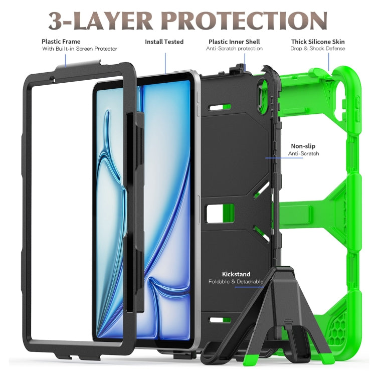 For iPad Air 11 2024 Colorful Silicone Heavy Duty Hybrid PC Tablet Case(Green) - iPad Air 11 2024 Cases by PMC Jewellery | Online Shopping South Africa | PMC Jewellery | Buy Now Pay Later Mobicred