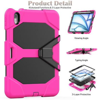 For iPad Air 11 2024 Colorful Silicone Heavy Duty Hybrid PC Tablet Case(Rose Red) - iPad Air 11 2024 Cases by PMC Jewellery | Online Shopping South Africa | PMC Jewellery | Buy Now Pay Later Mobicred