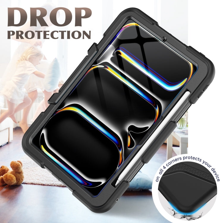 For iPad Pro 11 2024 Colorful Silicone Heavy Duty Hybrid PC Tablet Case(Black) - iPad Pro 11 2024 Cases by PMC TechLife | Online Shopping South Africa | PMC TechLife | Buy Now Pay Later Mobicred