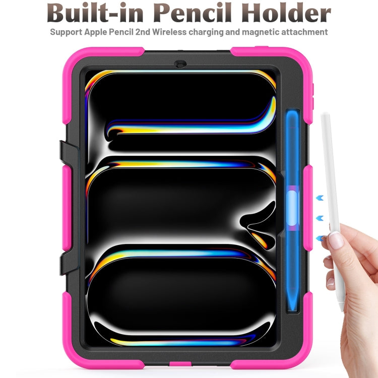 For iPad Pro 11 2024 Colorful Silicone Heavy Duty Hybrid PC Tablet Case(Rose Red) - iPad Pro 11 2024 Cases by PMC TechLife | Online Shopping South Africa | PMC TechLife | Buy Now Pay Later Mobicred