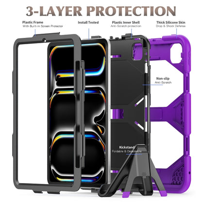 For iPad Pro 11 2024 Colorful Silicone Heavy Duty Hybrid PC Tablet Case(Purple) - iPad Pro 11 2024 Cases by PMC Jewellery | Online Shopping South Africa | PMC Jewellery | Buy Now Pay Later Mobicred