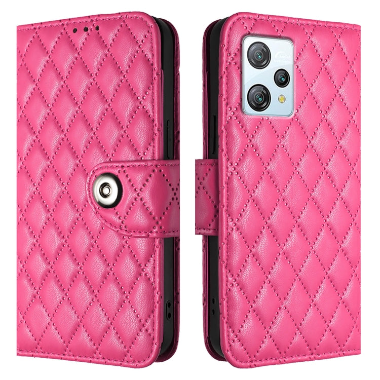 For Blackview A53 Rhombic Texture Flip Leather Phone Case with Lanyard(Rose Red) - More Brand by PMC Jewellery | Online Shopping South Africa | PMC Jewellery | Buy Now Pay Later Mobicred