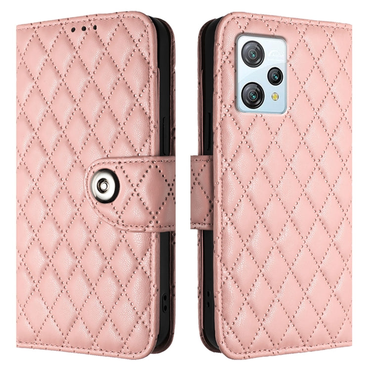 For Blackview A53 Rhombic Texture Flip Leather Phone Case with Lanyard(Coral Pink) - More Brand by PMC TechLife | Online Shopping South Africa | PMC TechLife | Buy Now Pay Later Mobicred