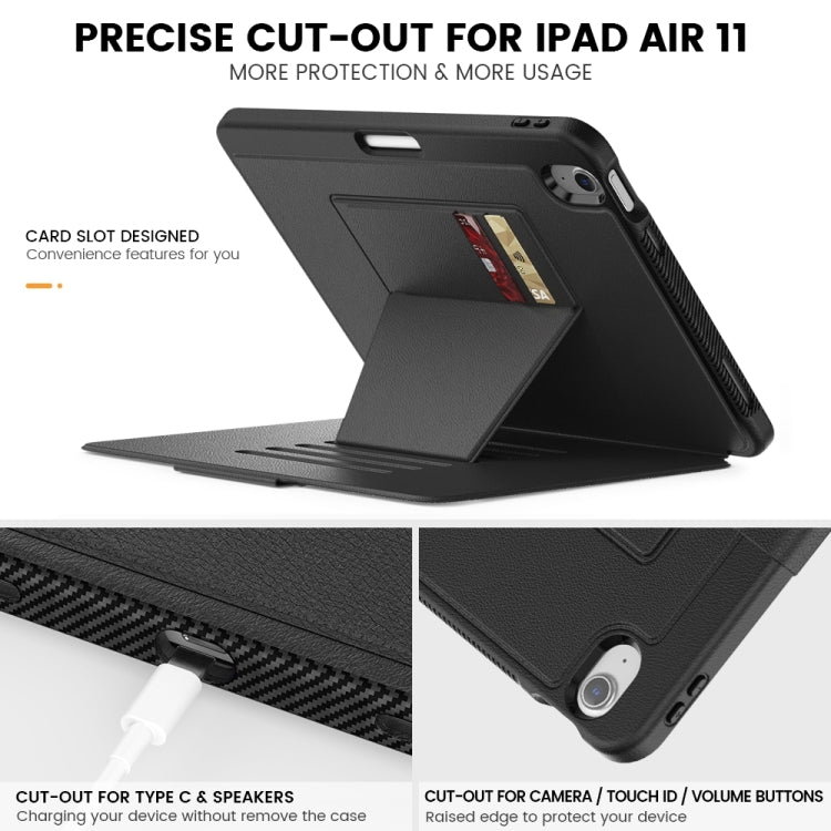 For iPad Air 11 2024 Smart B Magnetic Holder Leather Tablet Case(Black) - iPad Air 11 2024 Cases by PMC TechLife | Online Shopping South Africa | PMC TechLife | Buy Now Pay Later Mobicred