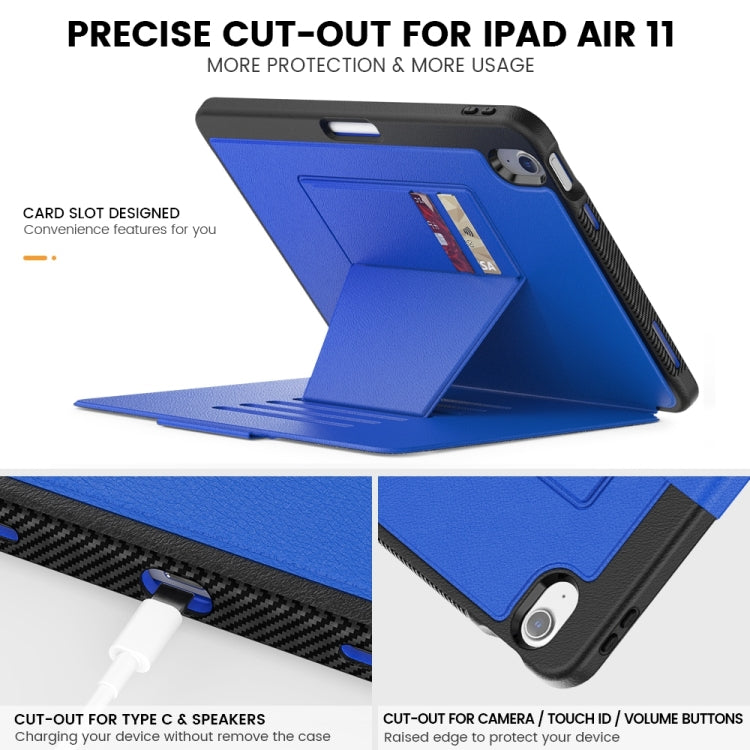 For iPad Air 11 2024 Smart B Magnetic Holder Leather Tablet Case(Blue) - iPad Air 11 2024 Cases by PMC Jewellery | Online Shopping South Africa | PMC Jewellery | Buy Now Pay Later Mobicred