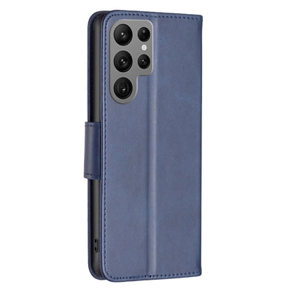 For Samsung Galaxy S25 Ultra 5G Lambskin Texture Pure Color Flip Leather Phone Case(Blue) - Galaxy S25 Ultra 5G Cases by PMC Jewellery | Online Shopping South Africa | PMC Jewellery | Buy Now Pay Later Mobicred