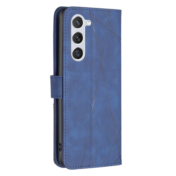 For Samsung Galaxy S25 5G Magnetic Buckle Rhombus Texture Leather Phone Case(Blue) - Galaxy S25 5G Cases by PMC Jewellery | Online Shopping South Africa | PMC Jewellery | Buy Now Pay Later Mobicred