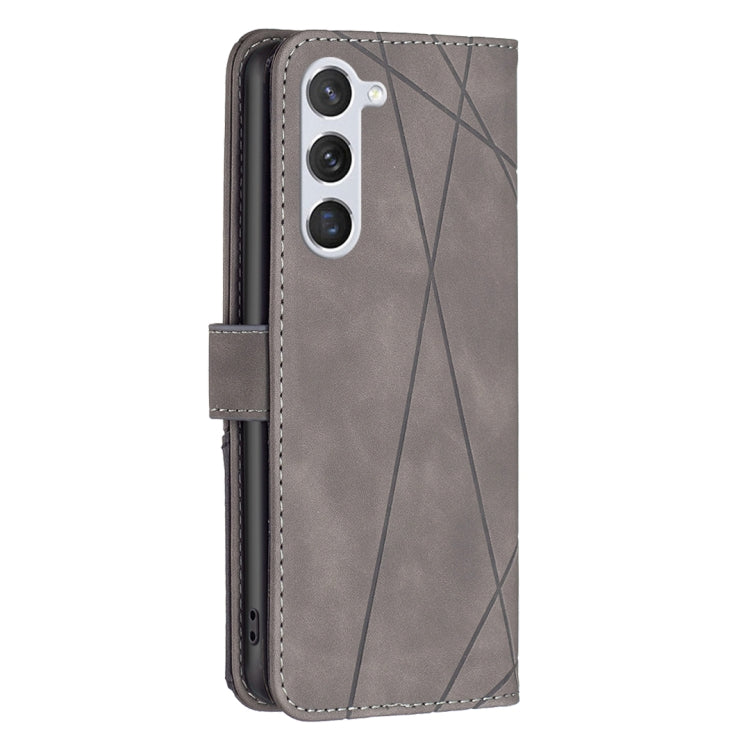 For Samsung Galaxy S25 5G Magnetic Buckle Rhombus Texture Leather Phone Case(Grey) - Galaxy S25 5G Cases by PMC Jewellery | Online Shopping South Africa | PMC Jewellery | Buy Now Pay Later Mobicred