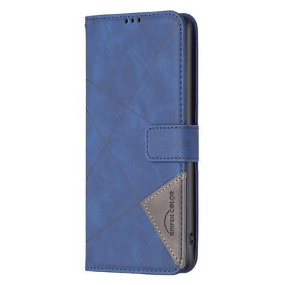 For Samsung Galaxy S25+ 5G Magnetic Buckle Rhombus Texture Leather Phone Case(Blue) - Galaxy S25+ 5G Cases by PMC Jewellery | Online Shopping South Africa | PMC Jewellery | Buy Now Pay Later Mobicred