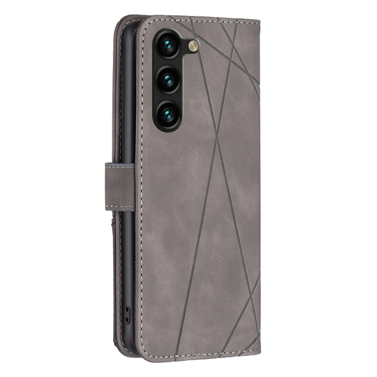 For Samsung Galaxy S25+ 5G Magnetic Buckle Rhombus Texture Leather Phone Case(Grey) - Galaxy S25+ 5G Cases by PMC Jewellery | Online Shopping South Africa | PMC Jewellery | Buy Now Pay Later Mobicred