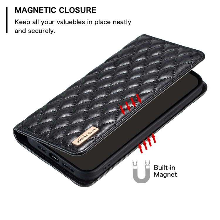 For Samsung Galaxy S25 5G Diamond Lattice Magnetic Leather Flip Phone Case(Black) - Galaxy S25 5G Cases by PMC Jewellery | Online Shopping South Africa | PMC Jewellery | Buy Now Pay Later Mobicred
