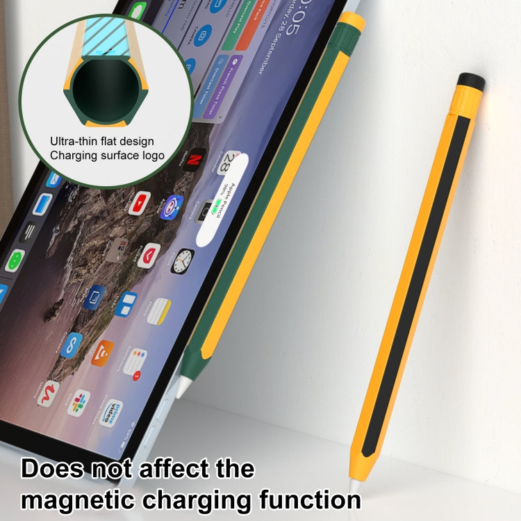 For Apple Pencil 2 / Pencil Pro Colorful Pencil Style Stylus Silicone Protective Case(Green Yellow) - Pencil Accessories by PMC Jewellery | Online Shopping South Africa | PMC Jewellery | Buy Now Pay Later Mobicred
