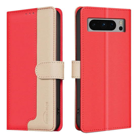 For Google Pixel 9 Pro Color Matching RFID Anti-theft Leather Phone Case(Red) - Google Cases by PMC Jewellery | Online Shopping South Africa | PMC Jewellery | Buy Now Pay Later Mobicred