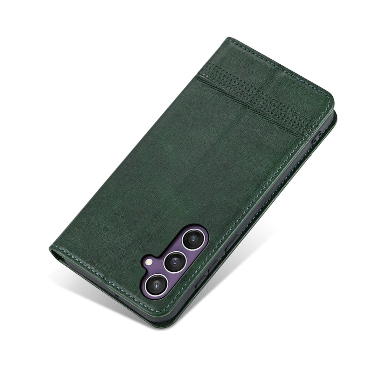 For Samsung Galaxy S24 FE 5G AZNS Magnetic Calf Texture Flip Leather Phone Case(Dark Green) - Galaxy S24 FE 5G Cases by AZNS | Online Shopping South Africa | PMC Jewellery | Buy Now Pay Later Mobicred