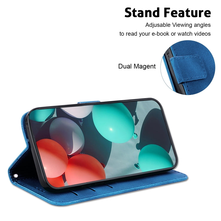 For Xiaomi Redmi K70 / K70 Pro Seven-shaped Embossed Leather Phone Case(Blue) - K70 Cases by PMC Jewellery | Online Shopping South Africa | PMC Jewellery | Buy Now Pay Later Mobicred