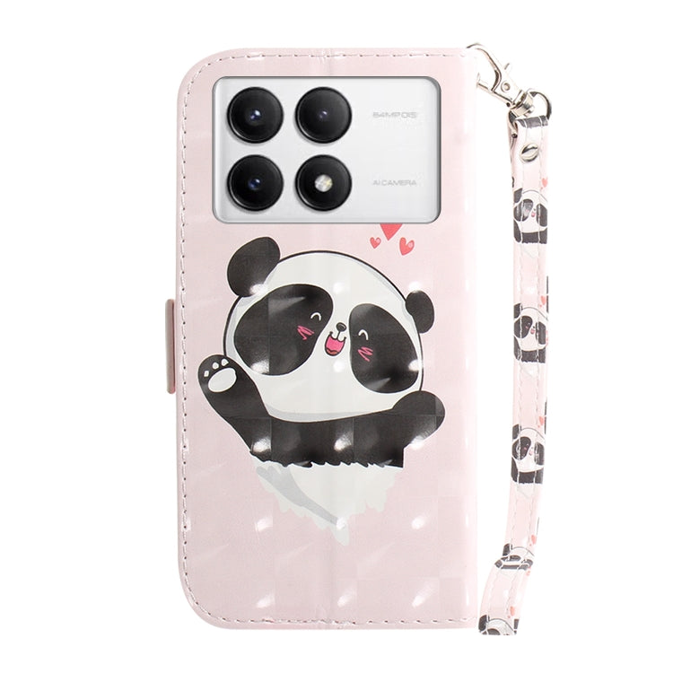 For Xiaomi Redmi K70 Pro / K70 3D Colored Flip Leather Phone Case(Heart Panda) - K70 Cases by PMC Jewellery | Online Shopping South Africa | PMC Jewellery | Buy Now Pay Later Mobicred