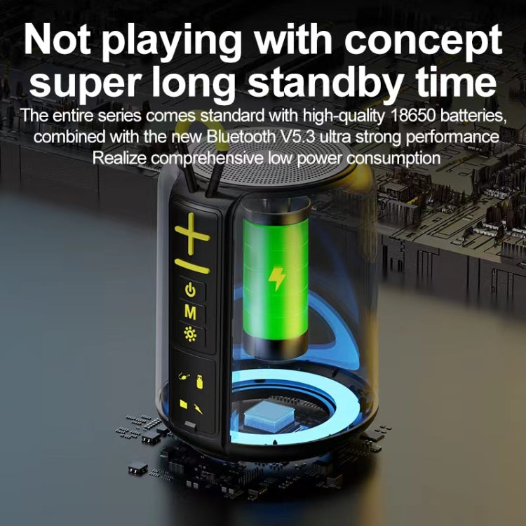 AEC S16 Portable LED Light Rainbow RGB Bluetooth Wireless TWS Speaker(Black) - free shipping - PMC Jewellery - Order now!