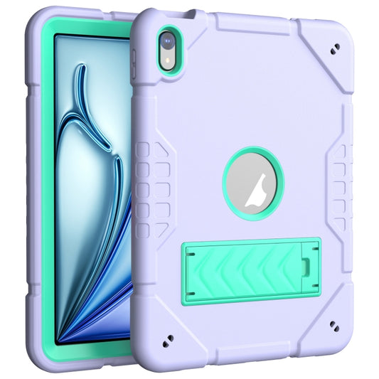 For iPad Air 11 2024 Armor Holder Silicone Hybrid PC Tablet Case(Purple Mint Green) - iPad Air 11 2024 Cases by PMC Jewellery | Online Shopping South Africa | PMC Jewellery | Buy Now Pay Later Mobicred