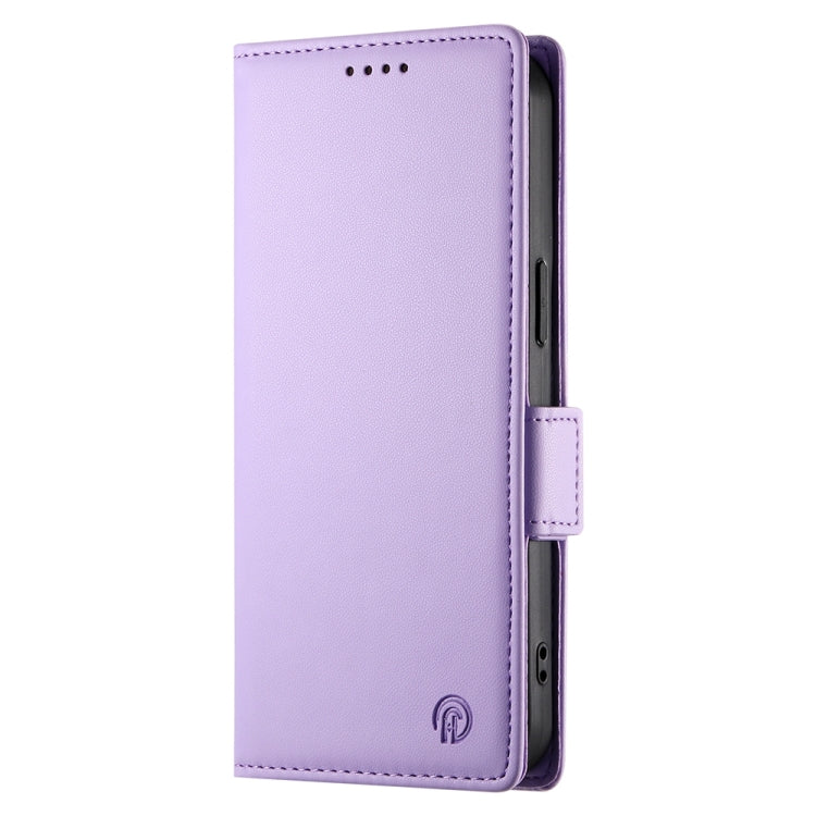 For iPhone 16 Side Buckle Magnetic Frosted Leather Phone Case(Purple) - iPhone 16 Cases by PMC TechLife | Online Shopping South Africa | PMC TechLife | Buy Now Pay Later Mobicred