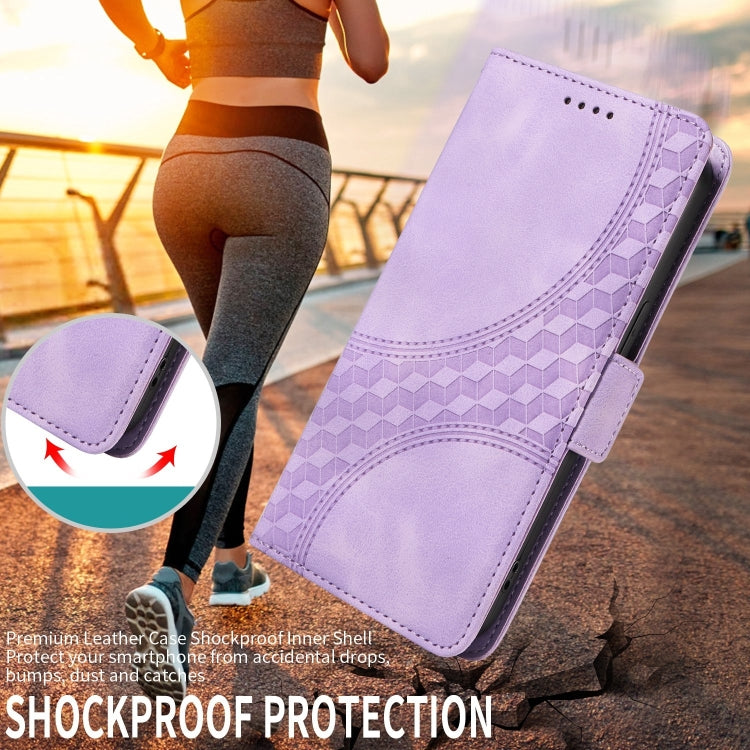 For Google Pixel 9 / 9 Pro Embossed Rhombus Starry Leather Phone Case(Purple) - Google Cases by PMC TechLife | Online Shopping South Africa | PMC TechLife | Buy Now Pay Later Mobicred