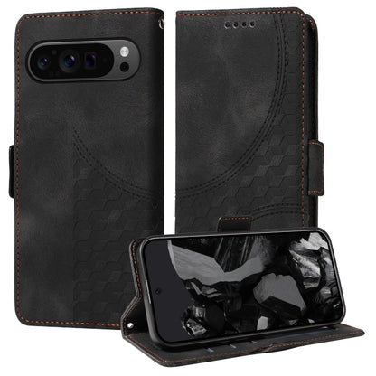 For Google Pixel 9 Pro XL Embossed Rhombus Starry Leather Phone Case(Black) - Google Cases by PMC Jewellery | Online Shopping South Africa | PMC Jewellery | Buy Now Pay Later Mobicred