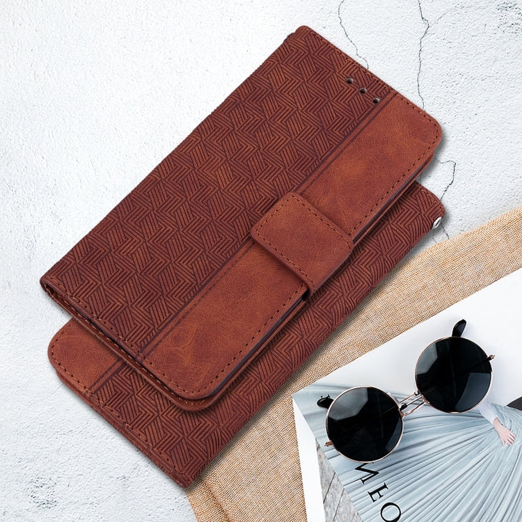 For Xiaomi Redmi K70 Pro / K70 Geometric Embossed Leather Phone Case(Brown) - K70 Cases by PMC Jewellery | Online Shopping South Africa | PMC Jewellery | Buy Now Pay Later Mobicred