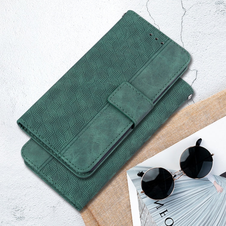 For Xiaomi Redmi K70 Pro / K70 Geometric Embossed Leather Phone Case(Green) - K70 Cases by PMC Jewellery | Online Shopping South Africa | PMC Jewellery | Buy Now Pay Later Mobicred