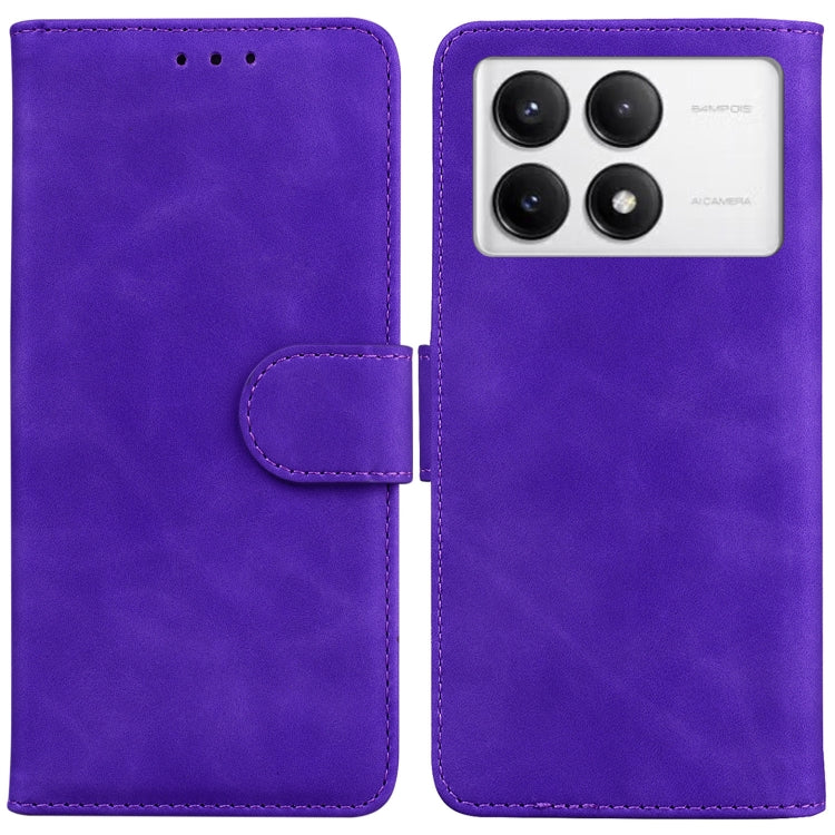 For Xiaomi Redmi K70 / K70 Pro Skin Feel Pure Color Flip Leather Phone Case(Purple) - K70 Cases by PMC Jewellery | Online Shopping South Africa | PMC Jewellery | Buy Now Pay Later Mobicred