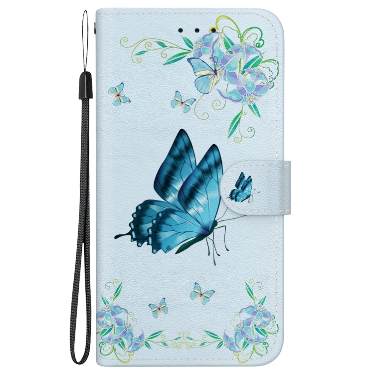 For Xiaomi Redmi K70 Pro / K70 Crystal Texture Colored Drawing Leather Phone Case(Blue Pansies) - K70 Cases by PMC Jewellery | Online Shopping South Africa | PMC Jewellery | Buy Now Pay Later Mobicred