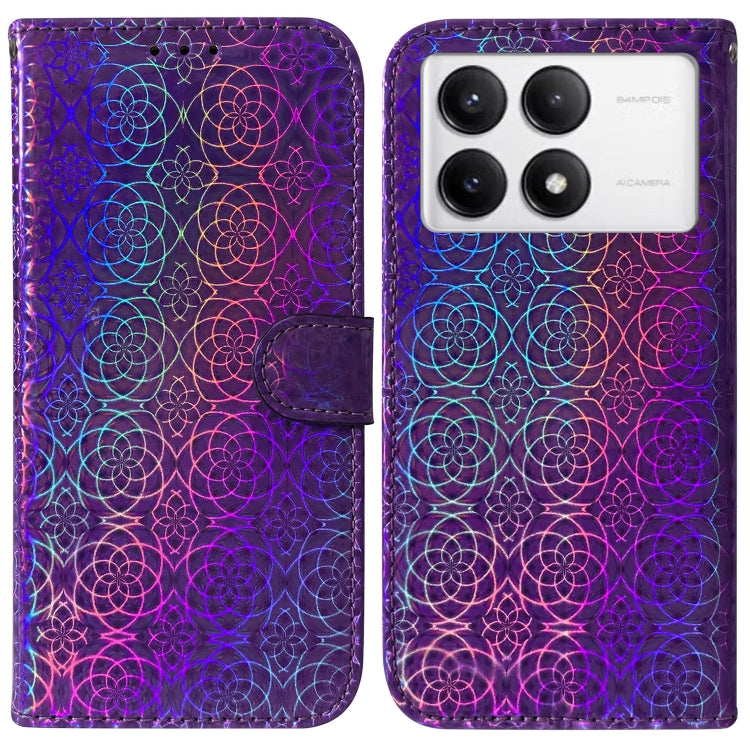 For Xiaomi Redmi K70 / K70 Pro Colorful Magnetic Buckle Leather Phone Case(Purple) - K70 Cases by PMC Jewellery | Online Shopping South Africa | PMC Jewellery | Buy Now Pay Later Mobicred