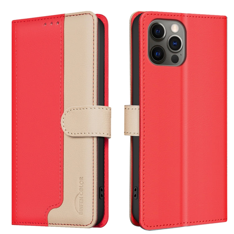 For iPhone 16 Pro Color Matching RFID Anti-theft Leather Phone Case(Red) - iPhone 16 Pro Cases by PMC TechLife | Online Shopping South Africa | PMC TechLife | Buy Now Pay Later Mobicred