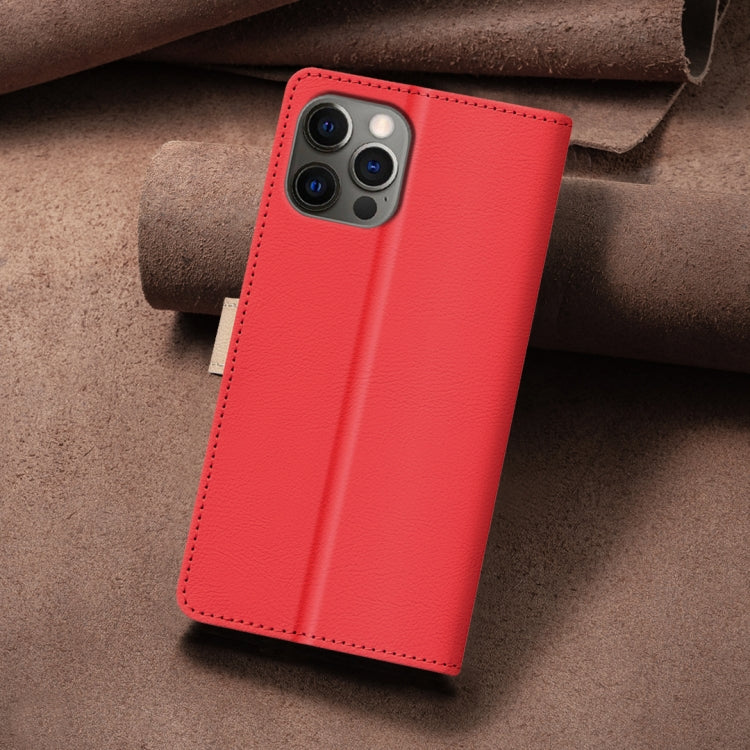 For iPhone 16 Pro Color Matching RFID Anti-theft Leather Phone Case(Red) - iPhone 16 Pro Cases by PMC TechLife | Online Shopping South Africa | PMC TechLife | Buy Now Pay Later Mobicred