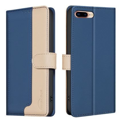 For iPhone SE 2024 Color Matching RFID Anti-theft Leather Phone Case(Blue) - More iPhone Cases by PMC Jewellery | Online Shopping South Africa | PMC Jewellery | Buy Now Pay Later Mobicred