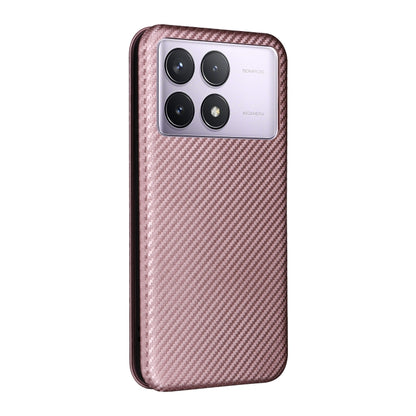 For Redmi K70 Carbon Fiber Texture Flip Leather Phone Case(Pink) - K70 Cases by PMC Jewellery | Online Shopping South Africa | PMC Jewellery | Buy Now Pay Later Mobicred