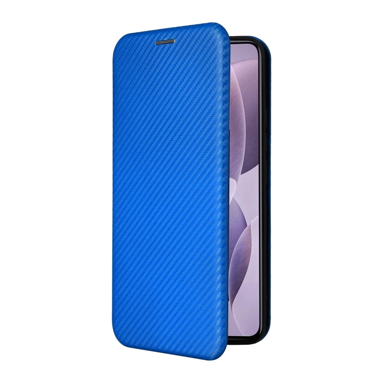 For Redmi K70 Carbon Fiber Texture Flip Leather Phone Case(Blue) - K70 Cases by PMC Jewellery | Online Shopping South Africa | PMC Jewellery | Buy Now Pay Later Mobicred